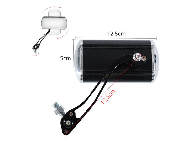 Espejo moto aluminio ligero soporte m10 con adaptador a m8