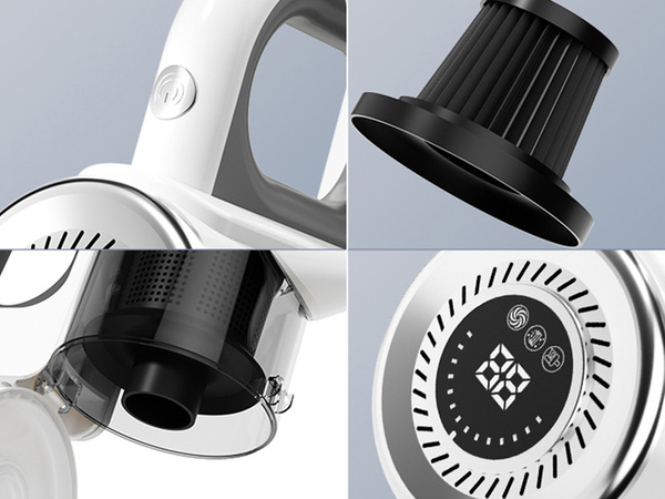 Vezeték nélküli álló porszívó, zsák nélküli, kézi, 2 az 1-ben, 100 w, 4 hepa fúvóka