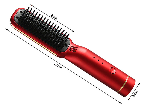 Hair straightener brush 2in1 electric cordless