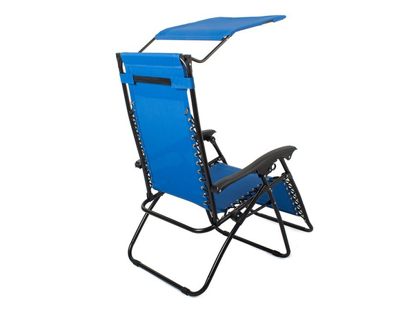 Leżak ogrodowy plażowy składany daszek gravity