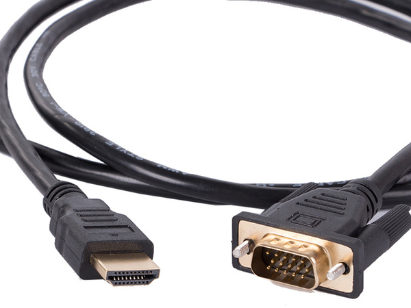 Kabelis vga - hdmi 1,3 m zelta pilnā hd savienotāji d-sub kabelis
