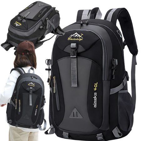 Batoh 40l black travel hiking trekking silný v horách odolný