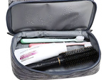 Travel cosmetic bag ogranizer with hook large unisex waterproof grey