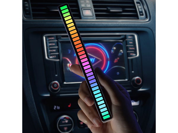 Usb led gaismas diodes skaņas reakcija daudzkrāsains neona rgb led sloksnes mirgo 18 režīmi