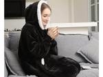 Warm sweatshirt oversize blanket xxl 2in1 thick fur soft hooded dressing gown