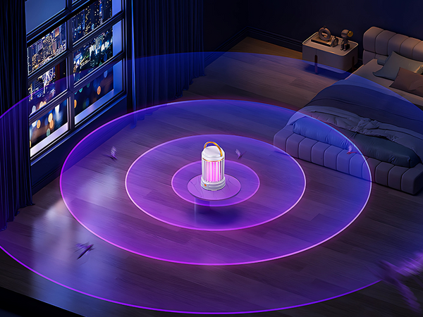 Odpudzovač komárov uv led dobíjateľná závesná lampa proti hmyzu 2 režimy so svetlom