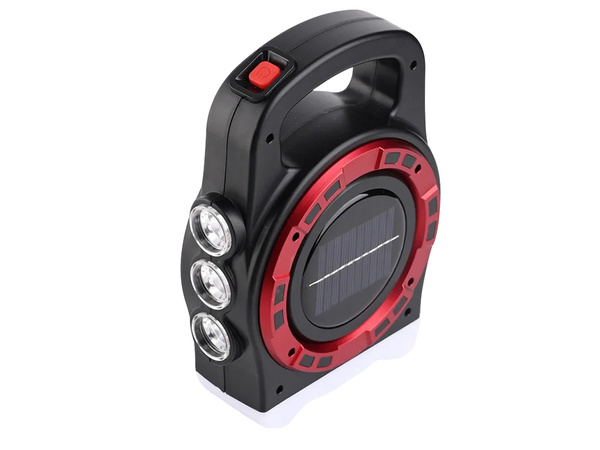 Linterna solar portatil recargable luz led powerbank reflector power