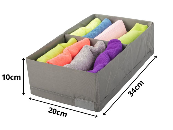 Wäsche-schubladen-organisator kleider-socken-schublade mit teiler grau