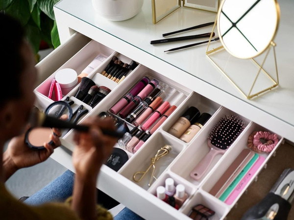 Большой органайзер для косметики модульный ящик 12 предметов