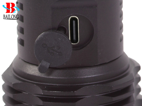 Bailong taktická silná led svítilna xhp50 zoom usb