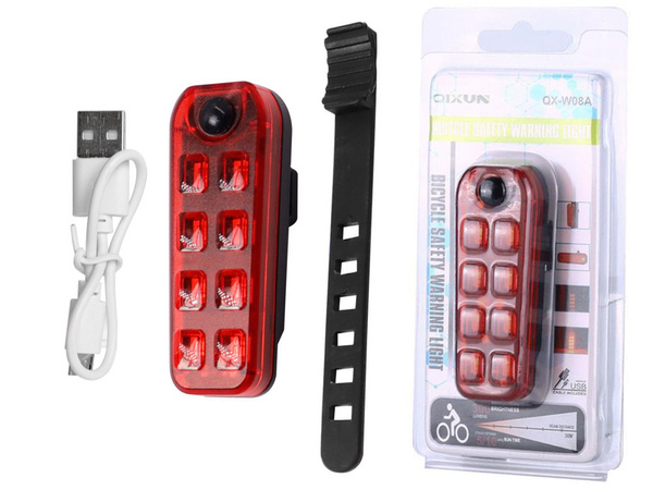 Dviračių galinis žibintas led usb dviračių šviesa