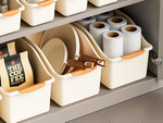 Plastic kitchen organiser container for chemical cabinet kitchen bathroom