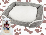Dog bed soft comfortable fluffy bed with cushion size l