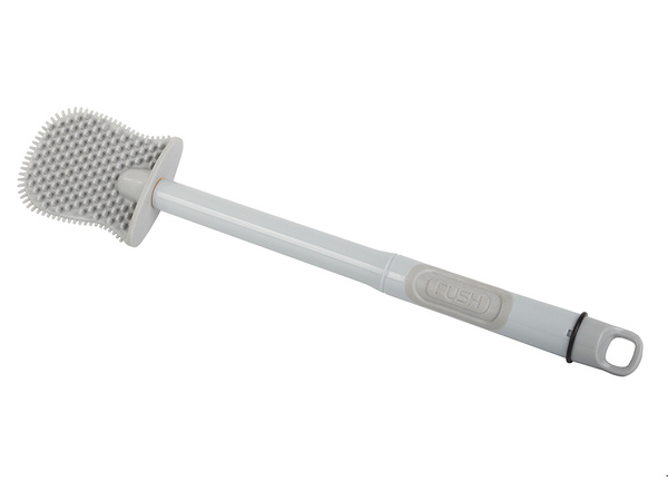 Escobilla de silicona para el baño con dispensador de líquido