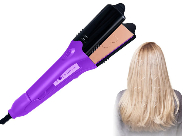 Plancha de pelo patrones de ondas control de temperatura placas intercambiables