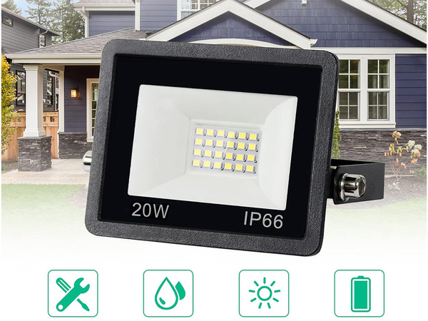 Proyector halógeno foco led 20w 6000k exterior impermeable ip66