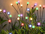 SOLAR GARDEN LIGHTS BALLS 2 PIECES WITH 6 RGB LED LIGHTS LENGTH 70 CM