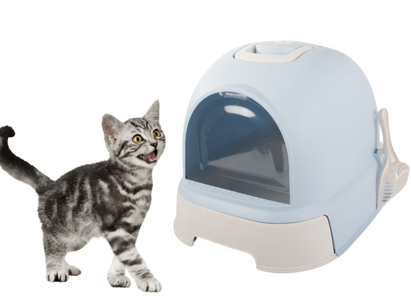 Katzentoilette gross geschlossen für streuschaufel stabiler auszug