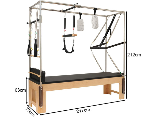 PILATES CVIČENIE POSTEĽ REFORMER FITNESS TRÉNINGOVÉ ZARIADENIE