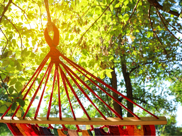 Garden hammock reinforced striped coloured wood rocker swing 200 x 80