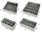 Organizér na spodnú bielizeň skrinka na ponožky sada 4 kusov