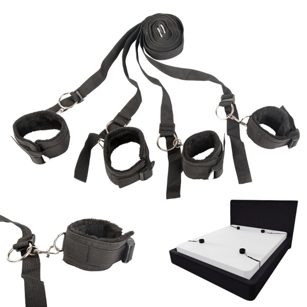 MENOTTES BDSM LIT HARNAIS POUR COUPLES SANGLES RÉGLABLES NOIR