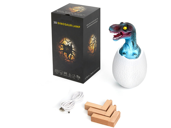 Dinosaur night lamp in the shape of a Tyrannosaurus egg, RGB LED glowing egg for kids