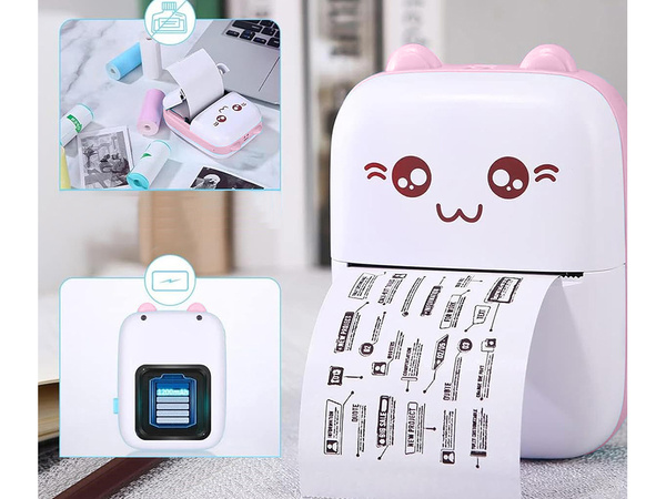 Mini traadita termoprinter, kaasaskantuv printer fotode ja märkmeid printimiseks