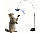 Juguete interactivo varilla gato con ventosa pajarito movible