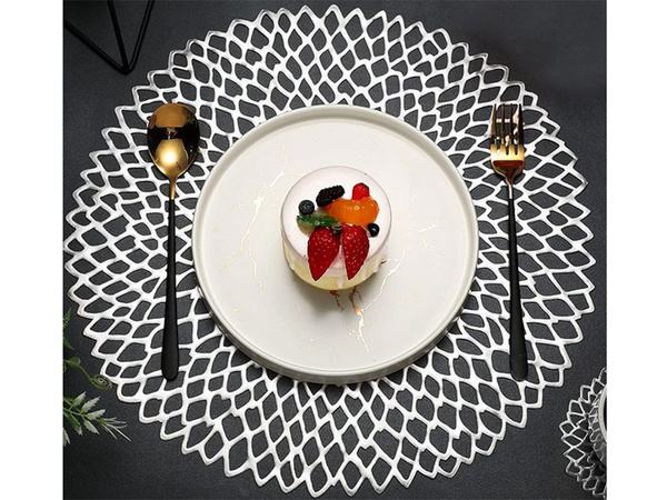 Round kitchen table mat openwork decorative table mat