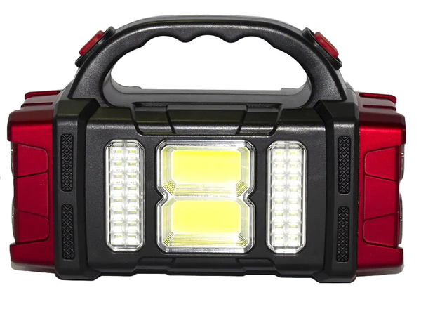 Linterna solar portátil recargable led cob powerbank proyector