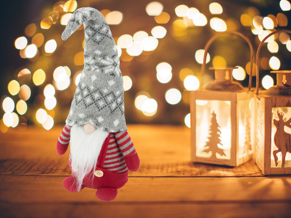 Krismaļu vīgunis sarkanais vīgunis ar krismaļu bārdu 38cm mīksts