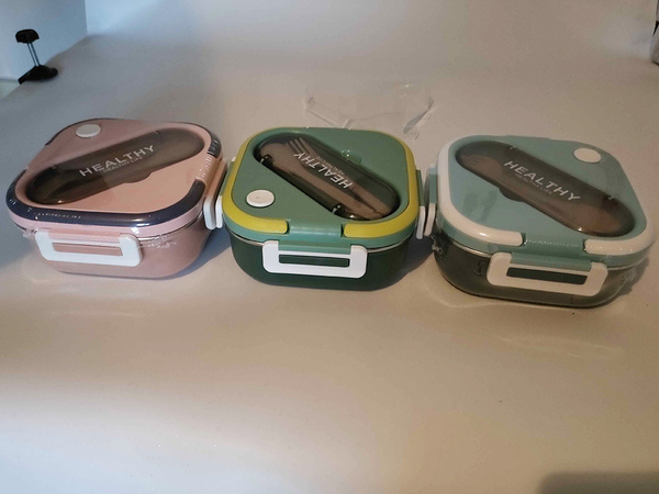 Raňajkový box s priehradkami príborový kontajner box na obed do mikrovlnnej rúry 1000 ml