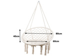 Columpio de jardín nido de cigüeña silla colgante boho 80cm
