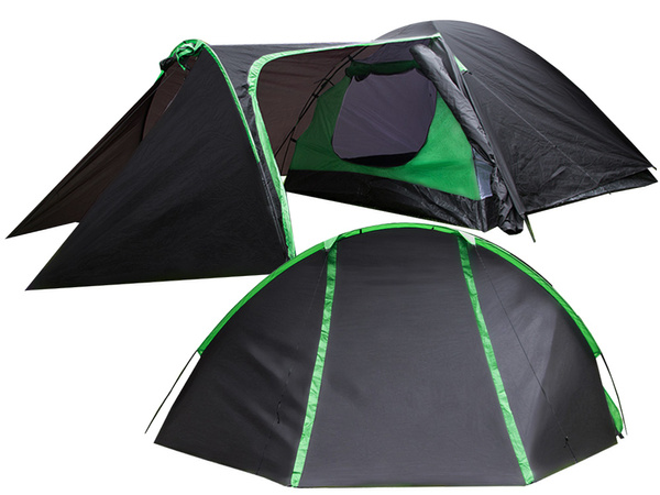 Tienda turismo 3 personas 2 entradas mosquitera camping impermeable