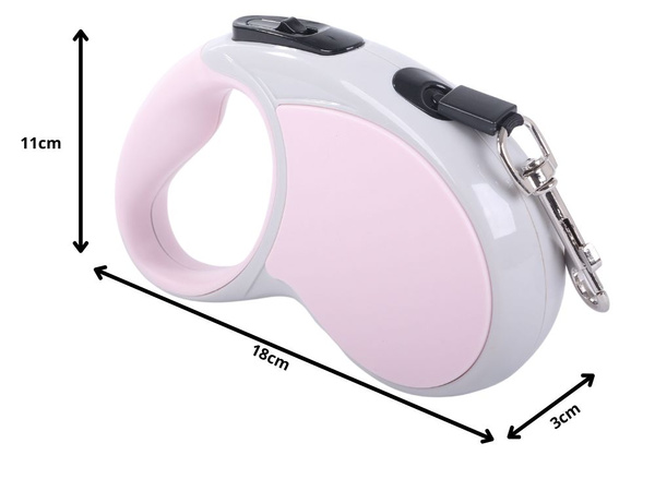 Laisse automatique 5m pour chien jusqu'à 15kg avec cadenas strong long