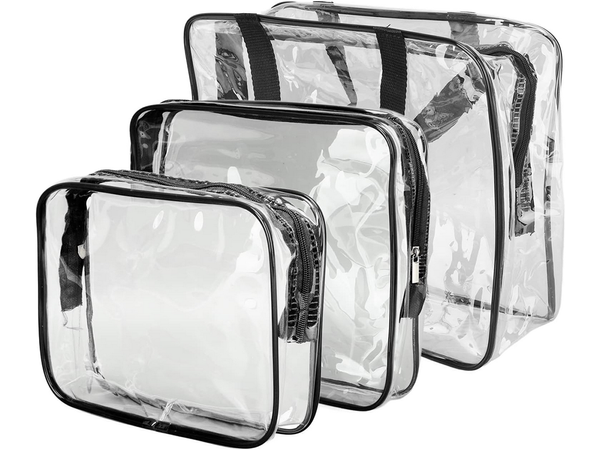 3-in-1 transparentes kosmetiketui für die reiseorganisation im flugzeug