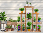 Blumentopf hochstehendes holzblumenbeet 3-stöckiges bücherregal