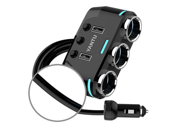 Sigaretisüütaja pistikupesa jaotur 2x usb-laadija