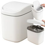 Mini waste bin for the bathroom desk container with lid 2 l