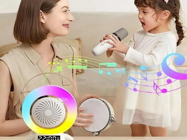 Karaoke sans fil kit personnel enceinte bluetooth + 2x microphone