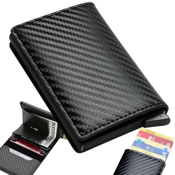 Männer rfid anti-diebstahl-brieftasche schwarz für karten geldscheine öko-leder