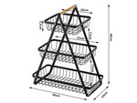 Kitchen shelf loft kitchen organiser three-storey stand with basket