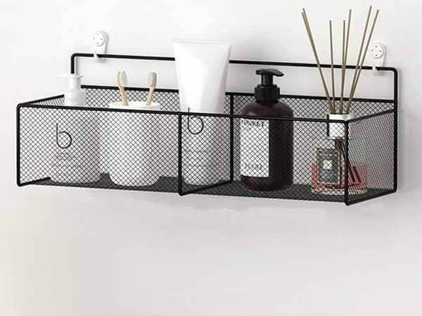 Hanging basket metal organiser hanging shelf kitchen black