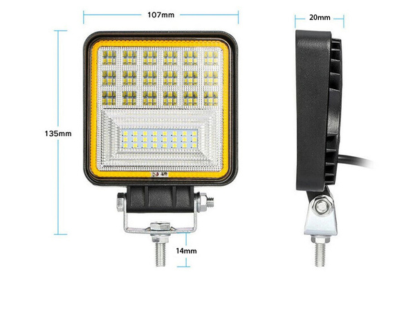 Töö lamp 42 led halogeen 126w 12v-24v cree
