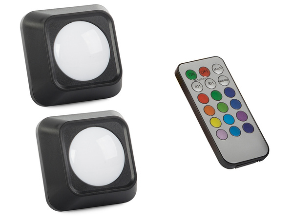 Belaidis rgb vadovaujama naktinė šviesa nuotolinio valdymo pultas 2 vnt.