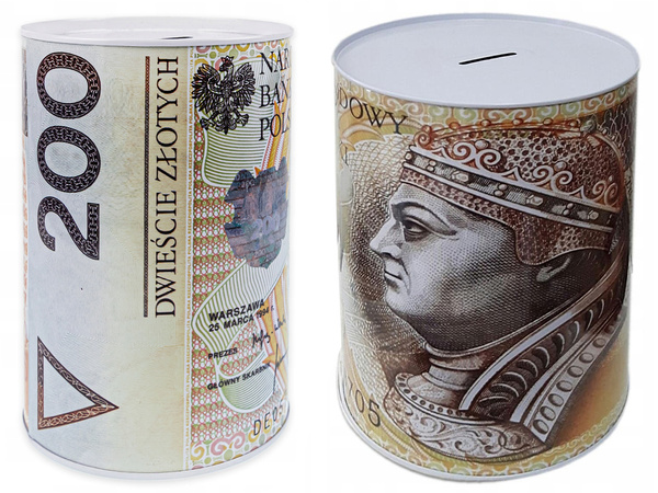Skarbonka metalowa na pieniądze puszka xl duża