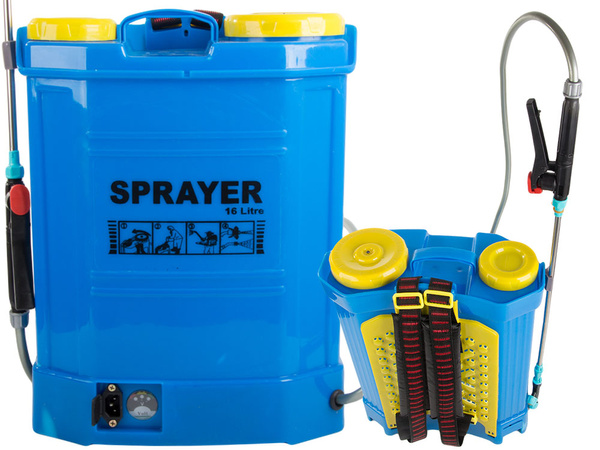 AKKUMULÁTOROS HÁTIZSÁKOS NYOMÁSPERMETEZŐ KERTI HOSSZÚ LÁNDZSA 16L