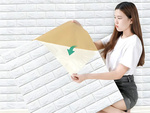 Panneaux muraux 3d brique papier peint blanc autocollant mousse décorative