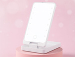 Espejo cosmético con iluminación led para maquillaje, plegable, de viaje